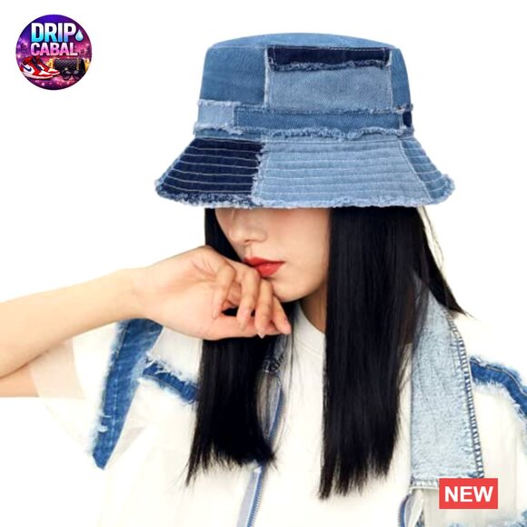 Distressed Denim Bucket Hat Packable Travel Sun Protection Cap main image 5